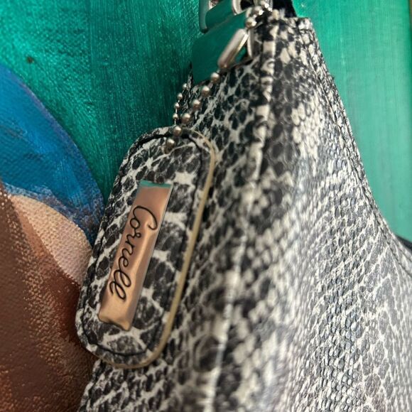 Vintage y2k 00s 2000s faux snake skin shoulder bag by Cornell - Picture 3 of 16